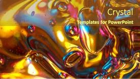  Presentation with oil drops - Beautiful theme featuring abstract-colorful-irrisdescent-macro-background backdrop and a tawny brown colored foreground