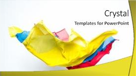  Presentation with colorful fabric - Audience pleasing slide set consisting of abstract colorful pieces of fabric flying studio shot design element backdrop and a white colored foreground