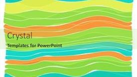  Presentation with colorful wave - PPT theme consisting of abstract-colorful-striped-wave-background background and a yellow colored foreground