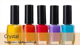  Presentation with group of wildlife crocodile isolated - PPT theme consisting of abstract colorfull - group of bright nail polishes background and a gold colored foreground