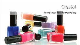  Presentation with group of wildlife crocodile isolated - Amazing presentation theme having abstract colorfull - group of bright nail polishes backdrop and a  colored foreground