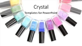  Presentation with group of wildlife crocodile isolated - PPT theme featuring abstract colorfull - group of bright nail polishes background and a white colored foreground