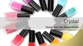  Presentation with bright white - Amazing slides having abstract colorfull - group of bright nail polishes backdrop and a light gray colored foreground