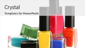  Presentation with group of wildlife crocodile isolated - Amazing PPT theme having abstract colorfull - group of bright nail polishes backdrop and a white colored foreground