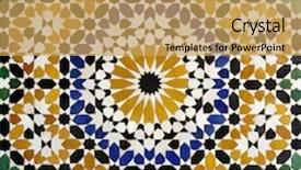  Presentation with morrocan - Presentation theme enhanced with abstract colorfull - morrocan traditional mosaic ornament background and a yellow colored foreground