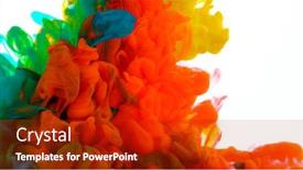  Presentation with coloured - Cool new slide set with abstract-coloured-ink-in-water backdrop and a crimson colored foreground