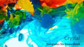  Presentation with abstract art - Presentation design enhanced with abstract-coloured-ink-in-water background and a cyan colored foreground