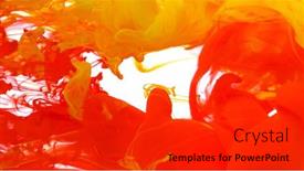  Presentation with abstract art - Slide deck with abstract-coloured-ink-in-water background and a red colored foreground