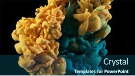  Presentation with black ink - Theme having abstract-coloured-ink-in-water background and a ocean colored foreground