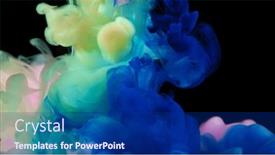  Presentation with black ink - Beautiful PPT layouts featuring abstract-coloured-ink-in-water backdrop and a navy blue colored foreground