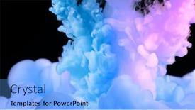  Presentation with black ink - Slide deck with abstract-coloured-ink-in-water background and a light blue colored foreground