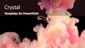  Presentation with black ink - Cool new PPT theme with abstract-coloured-ink-in-water backdrop and a wine colored foreground