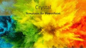  Presentation with powder - PPT theme consisting of abstract-coloured-powder-explosion-background background and a gold colored foreground