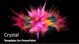  Presentation with coloured - Presentation having abstract-coloured-powder-explosion background and a black colored foreground