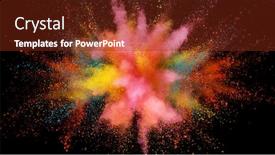  Presentation with coloured - Presentation theme consisting of abstract-coloured-powder-explosion background and a tawny brown colored foreground