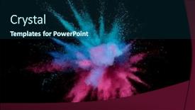  Presentation with black abstract - Colorful presentation theme enhanced with abstract-coloured-powder-explosion backdrop and a ocean colored foreground