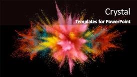  Presentation with coloured - Cool new presentation theme with abstract-coloured-powder-explosion backdrop and a wine colored foreground