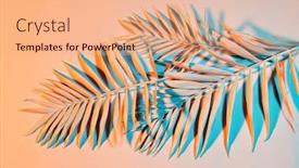  Presentation with abstract leaves - Cool new slide deck with abstract-composition-of-pastel-colored backdrop and a coral colored foreground