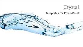  Presentation with abstract blue white - Presentation featuring abstract composition with beautiful blue splashing water on white background background and a white colored foreground