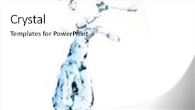  Presentation with abstract blue white - Presentation theme enhanced with abstract composition with beautiful blue splashing water on white background background and a white colored foreground