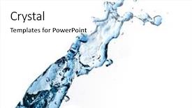 Presentation with abstract blue white - PPT theme with abstract composition with beautiful blue splashing water on white background background and a white colored foreground