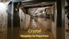  Presentation with nuclear - PPT theme enhanced with abstract-dark-corridor-of-military background and a tawny brown colored foreground