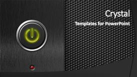  Presentation with power button - Amazing presentation having abstract design red - power button on pc panel backdrop and a dark gray colored foreground