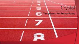  Presentation with abstract red - Amazing presentation theme having abstract design red - starting lane of running track backdrop and a coral colored foreground