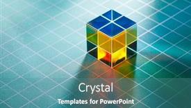  Presentation with dispersion light - PPT theme having abstract-dichroic-cube-prism background and a teal colored foreground