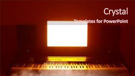  Presentation with chaotic abstract geometric digital - Audience pleasing PPT layouts consisting of fog computing - abstract digital audio workstation daw backdrop and a wine colored foreground