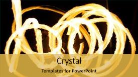  Presentation with fiery - Slide deck having abstract drawing fiery motion background and a yellow colored foreground