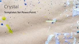  Presentation with abstract watercolor - Presentation consisting of abstract drawing of strokes and droplets at watercolor paper background and a lemonade colored foreground