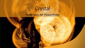  Presentation with orange abstract - Presentation design enhanced with abstract drawing orange flames background and a gold colored foreground