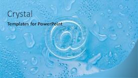  Presentation with mail - Beautiful PPT theme featuring abstract-e-mail-on-liquid backdrop and a light blue colored foreground