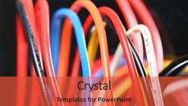  Presentation with electric - Presentation theme with abstract electric - wire background background and a red colored foreground