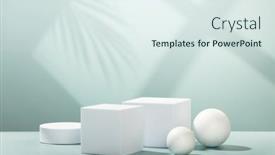  Presentation with blue shadows abstract - PPT theme featuring abstract-empty-geometric-shape-podiums background and a sky blue colored foreground