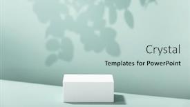  Presentation with blue shadows abstract - Slide deck having abstract-empty-white-podium background and a lemonade colored foreground