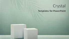  Presentation with abstract green - Slide set with abstract-empty-white-podium background and a light gray colored foreground