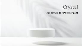  Presentation with abstract - Slide deck having abstract-empty-white-podium background and a white colored foreground