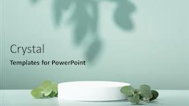  Presentation with blue shadows abstract - PPT theme consisting of abstract-empty-white-podium background and a mint green colored foreground