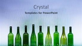  Presentation with illumination - Audience pleasing presentation consisting of abstract-empty-wine-bottles backdrop and a light blue colored foreground