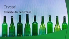  Presentation with illumination - Presentation theme with abstract-empty-wine-bottles background and a light blue colored foreground