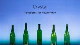  Presentation with illumination - Colorful PPT theme enhanced with abstract-empty-wine-bottles backdrop and a light blue colored foreground