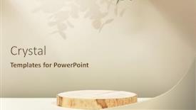  Presentation with eucalyptus leaves - Slides consisting of abstract-empty-wood-slice-podium background and a lemonade colored foreground