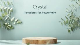  Presentation with blue shadows abstract - Slide deck enhanced with abstract-empty-wood-slice-podium background and a sky blue colored foreground