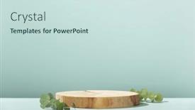  Presentation with blue shadows abstract - Theme enhanced with abstract-empty-wood-slice-podium background and a sky blue colored foreground