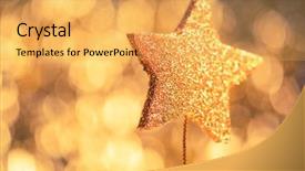  Presentation with festive season - Audience pleasing presentation theme consisting of abstract festive stars background backdrop and a yellow colored foreground