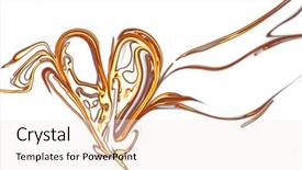  Presentation with fiery - Theme consisting of abstract fiery heart background and a sky blue colored foreground