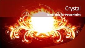  Presentation with fiery - Beautiful theme featuring abstract fire - fiery floral frame backdrop and a crimson colored foreground