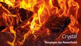  Presentation with fire - Presentation theme enhanced with abstract-fire-background-with-logs background and a  colored foreground